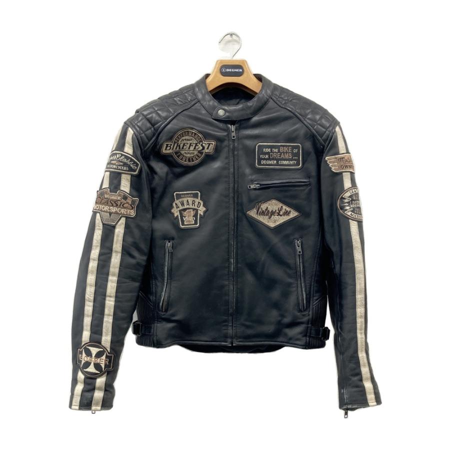 DEGNER デグナー レザージャケット ブラック系 M バイクウェア メンズ