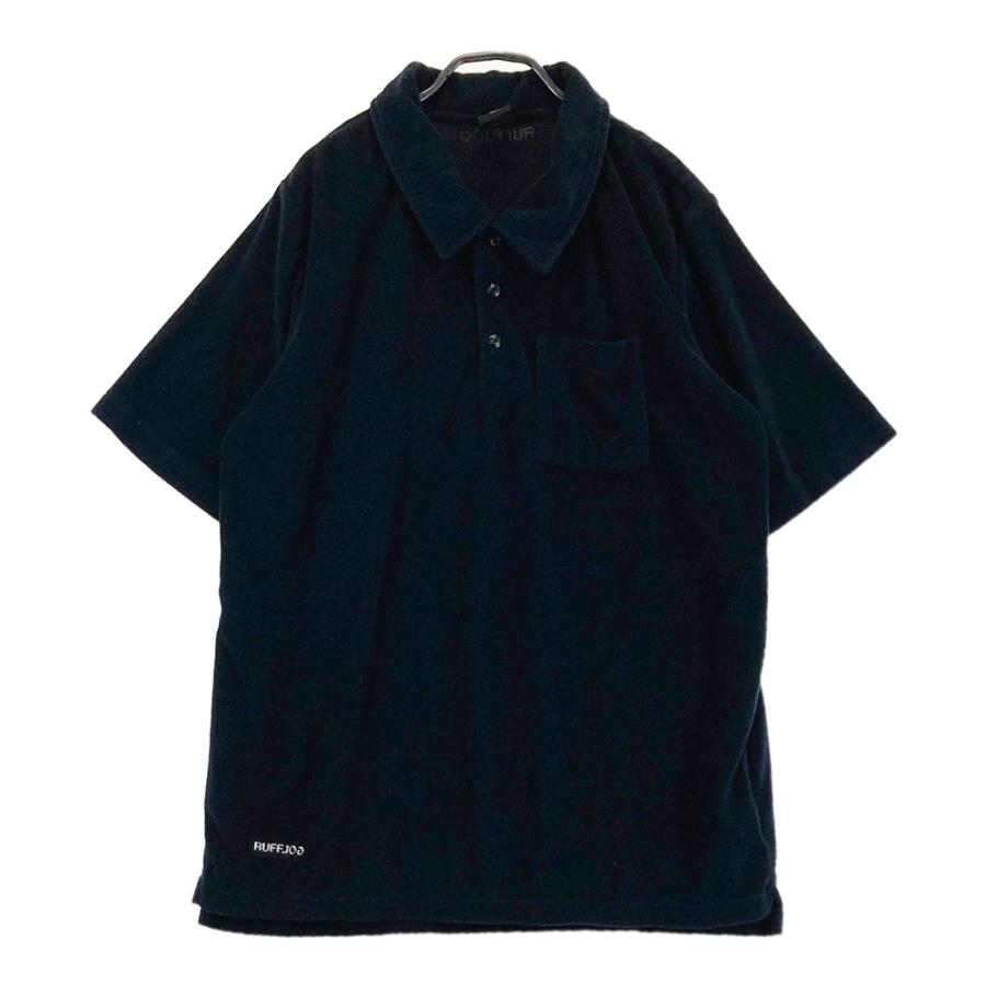 RUFFLOG ラフロッグ 裏メッシュ パイル 半袖ポロシャツ ブラック系 L