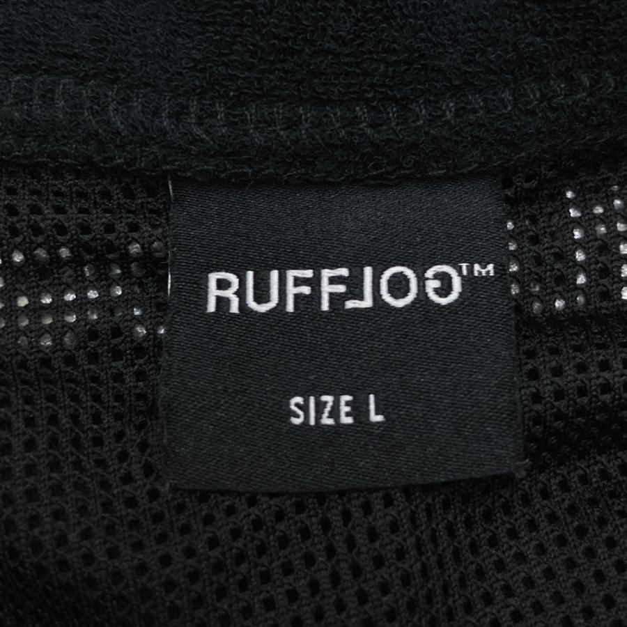 RUFFLOG ラフロッグ 裏メッシュ パイル 半袖ポロシャツ ブラック系 L