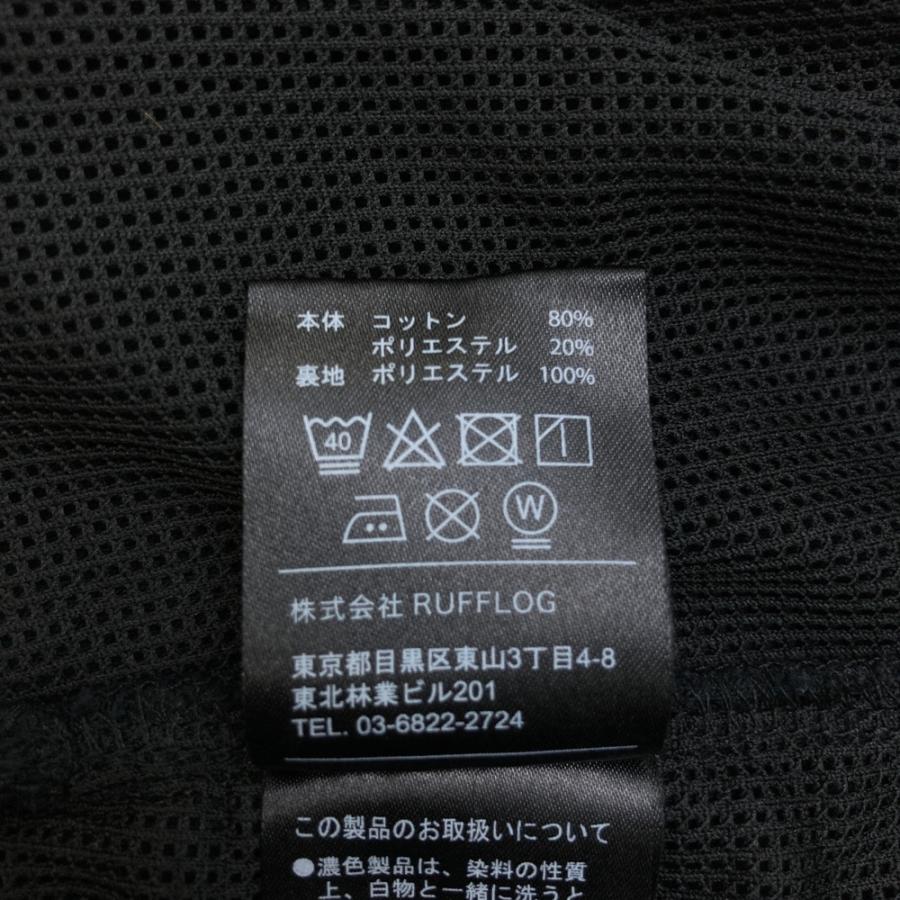 RUFFLOG ラフロッグ 裏メッシュ パイル 半袖ポロシャツ ブラック系 L