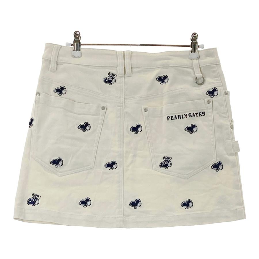 PEARLY GATES スヌーピー ゴルフスカート ベージュ PEARLY GATES（パーリーゲイツ） ×PEANUTS ストレッチスカート