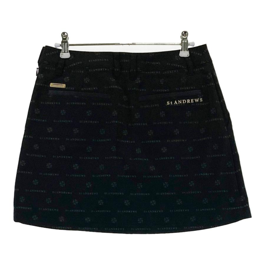 【未使用タグ付き】St ANDREWS レディース ゴルフ スカート ブラック 新品】ST ANDREWS セントアンドリュース スカート ロゴ柄 ブラック系 M