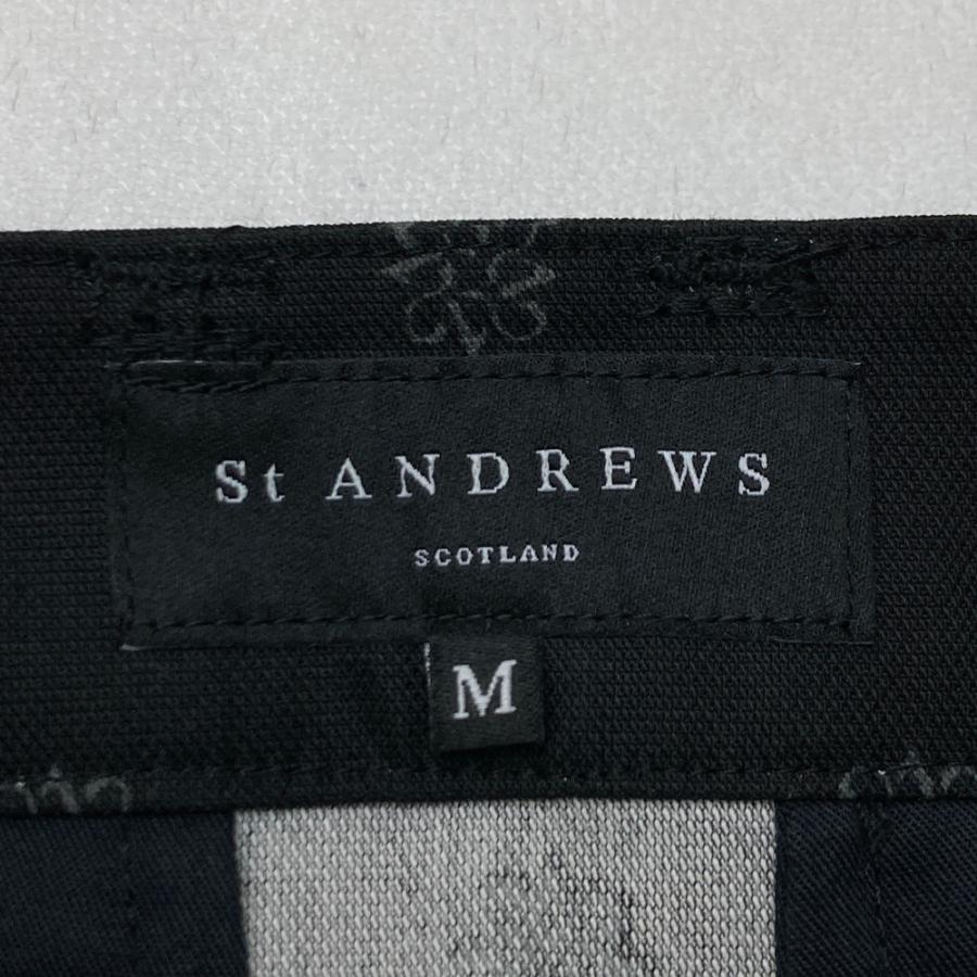 新品】ST ANDREWS セントアンドリュース スカート ロゴ柄 ブラック系 M
