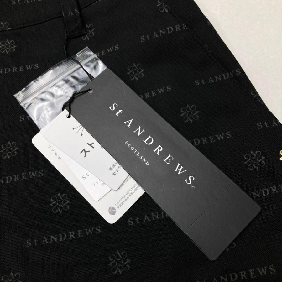 新品】ST ANDREWS セントアンドリュース スカート ロゴ柄 ブラック系 M