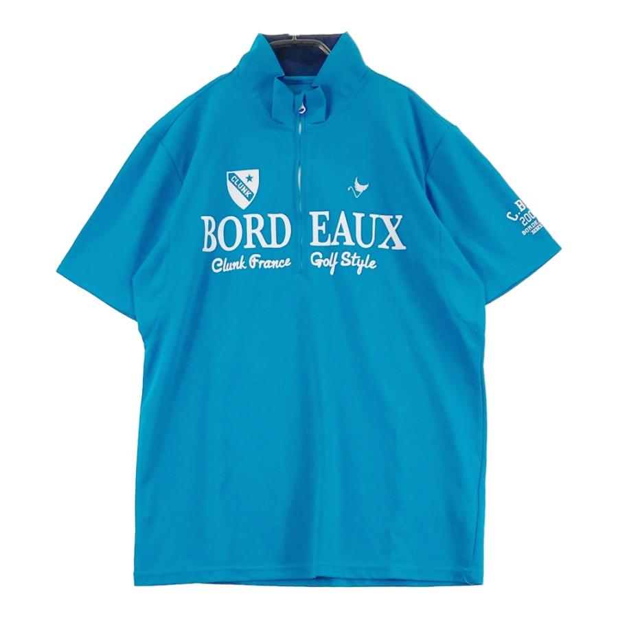 CLUNK（クランク） ハーフジップ 半袖Tシャツ ブルー系 L ゴルフウェア 