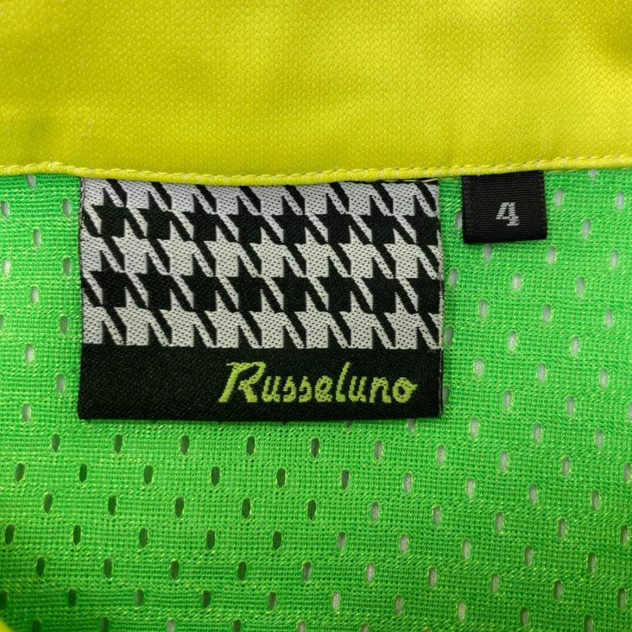 RUSSELUNO ラッセルノ 半袖ポロシャツ 総柄 イエロー系 4 ゴルフウェア
