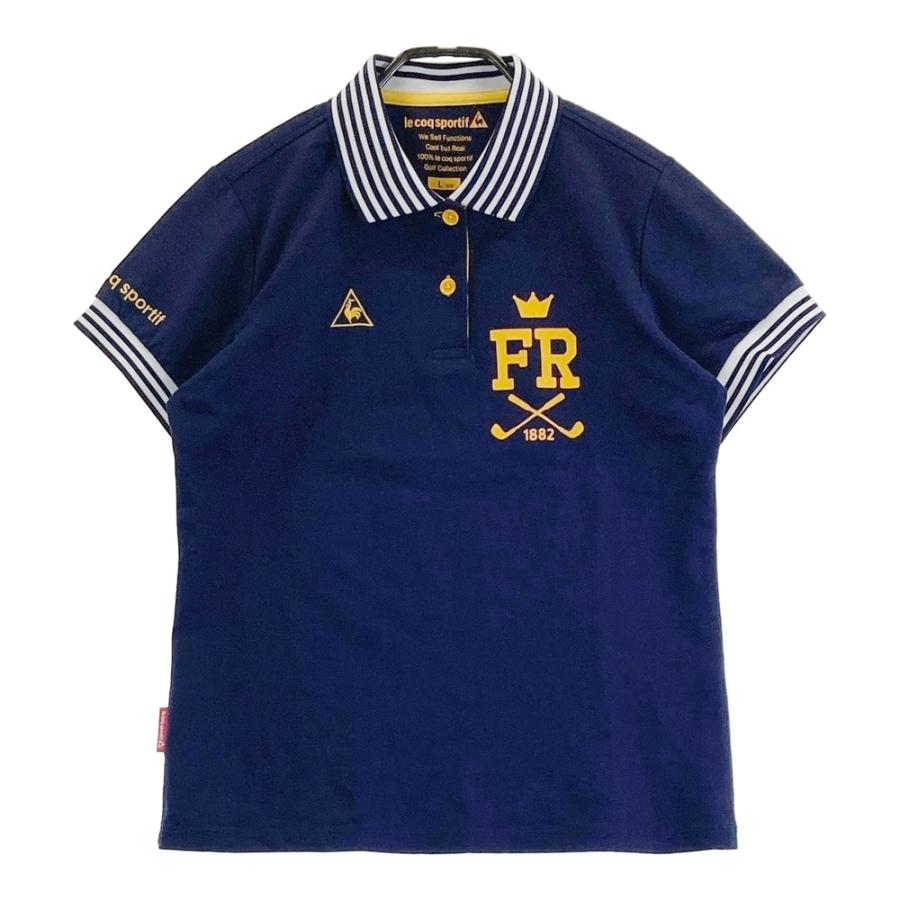 le coq sportif ゴルフウェア ポロシャツ レディース S LE COQ GOLF ルコックゴルフ 半袖ポロシャツ ネイビー系 L ゴルフ