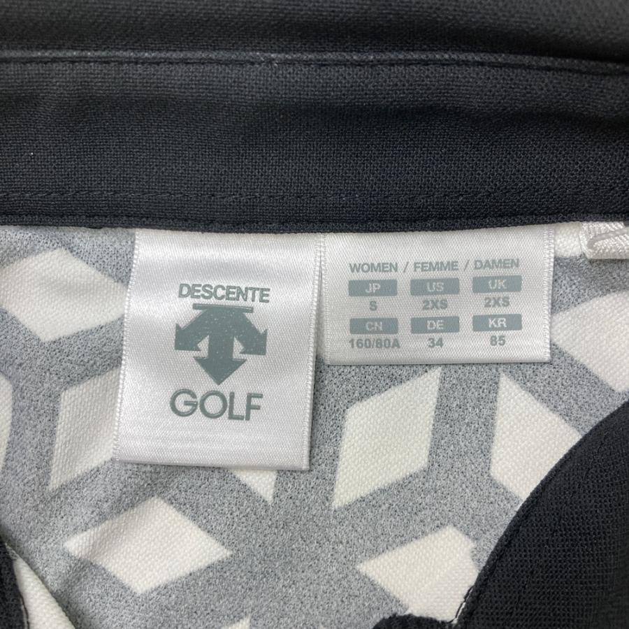 新品】DESCENTE GOLF デサントゴルフ 長袖ポロシャツ 総柄 ブラック系