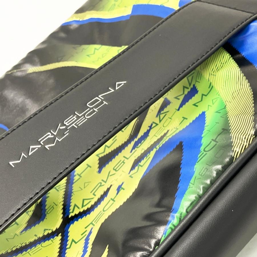 MARK&LONA マークアンドロナ クラッチポーチバッグ 総柄 ブラック系