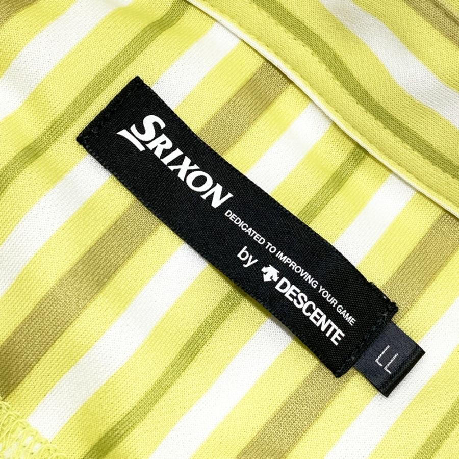 SRIXON スリクソン 半袖ポロシャツ ストライプ柄 イエロー系 LL ゴルフ