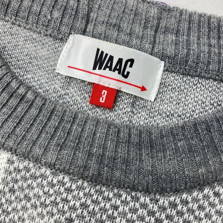 WAAC ワック ニットセーター チェック柄 グレー系 3 ゴルフウェア