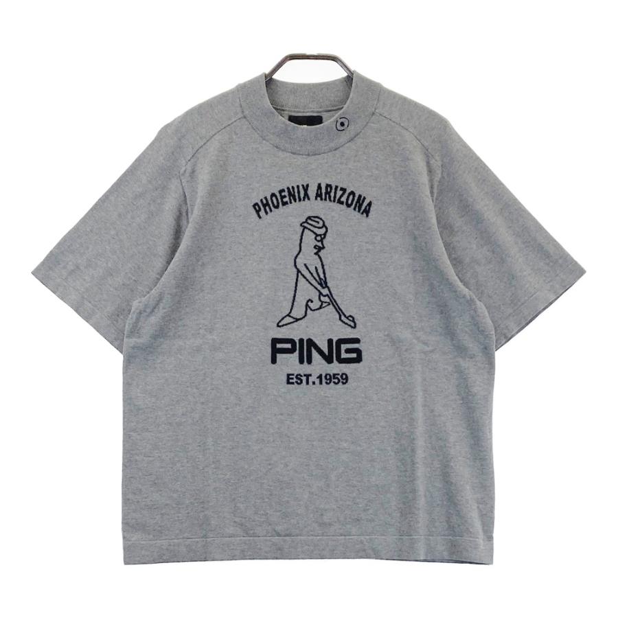 PING ピン 半袖ハイネックTシャツ グレー系 LL ゴルフウェア メンズ