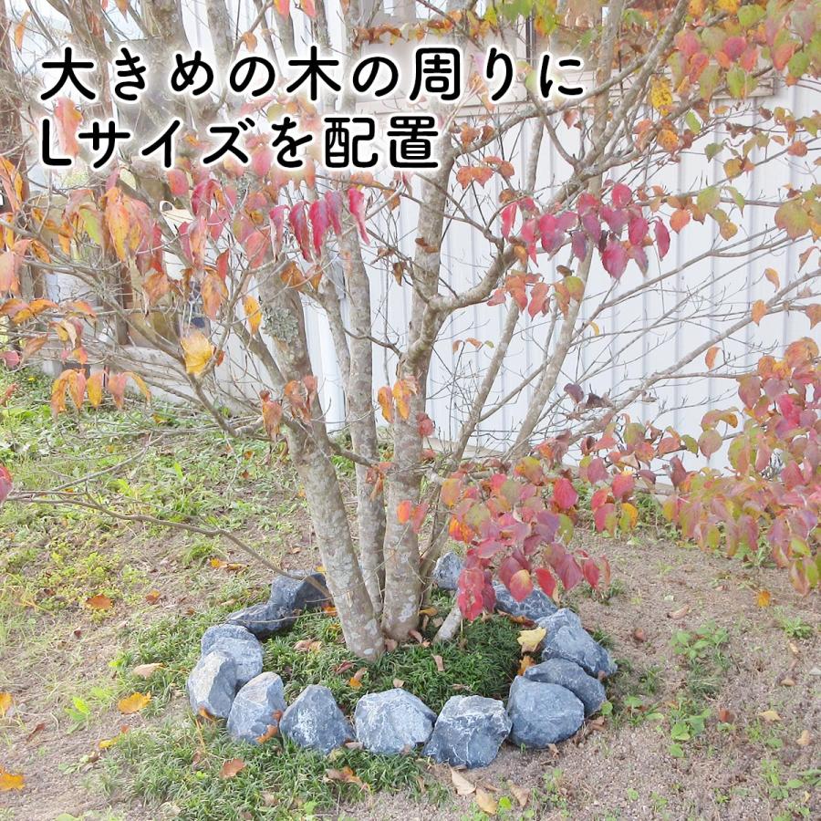 庭石 ロックガーデン 石 割栗石 黒 L 110kg (22kgx5箱