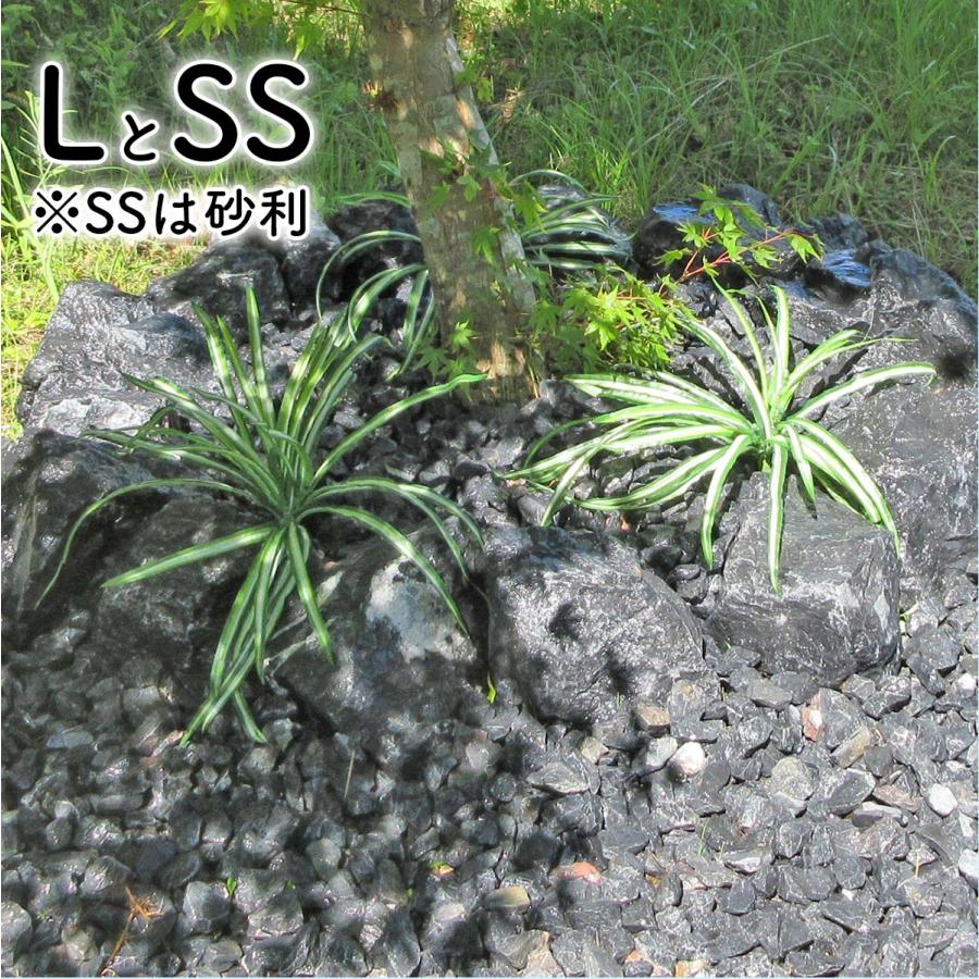 庭石 ロックガーデン 石 割栗石 黒 L 22kg ガーデニング 乱形石