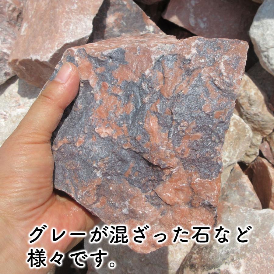 庭石 ロックガーデン 石 割栗石 カナリア ピンク S 22kg ガーデニング