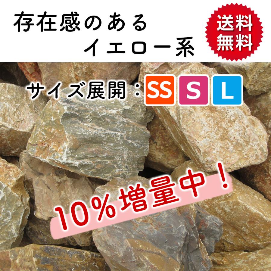 【取引完了】ロック　ガーデン用石 割栗石 庭石イエロー・ゴールド・ピンク系統　インテリア 庭石 ロックガーデン 石 黄色 イエロー S 220kg (22kgx10箱) 割栗石