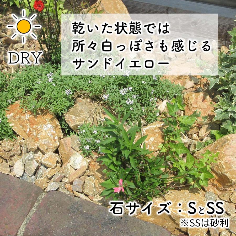 庭石 ロックガーデン 石 黄色 イエロー S 110kg (22kgx5箱) 割栗石