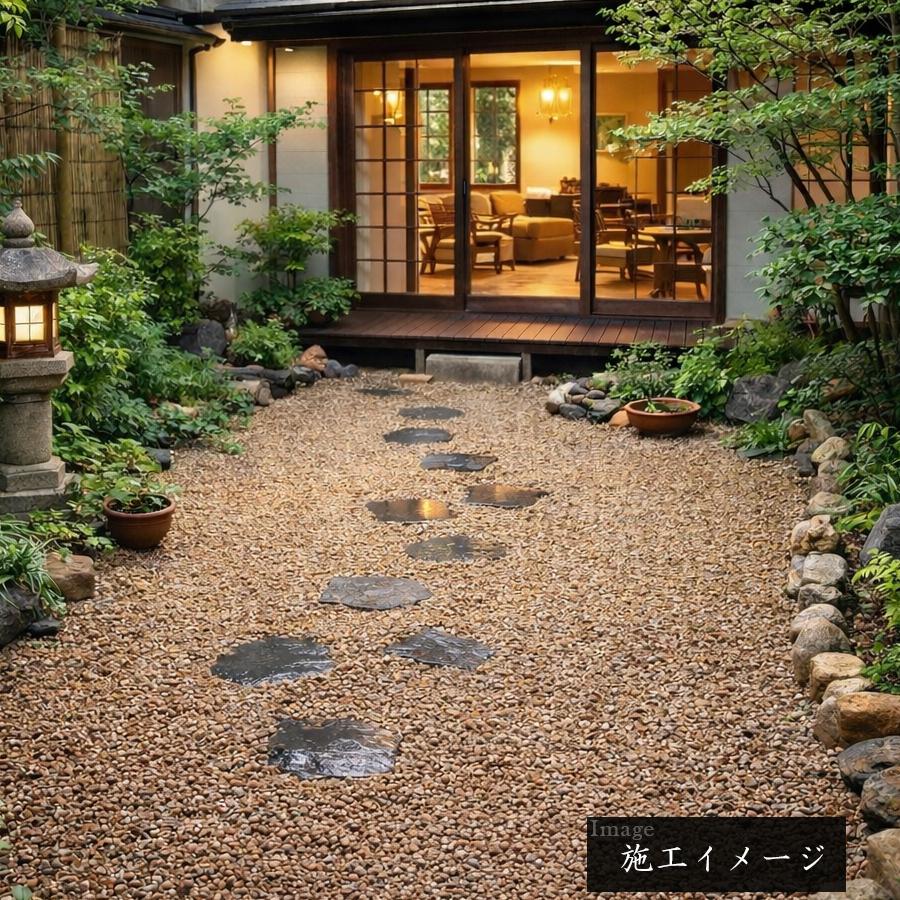 砂利 22kg 砕石 サビ砂利 ブラウン 茶色 防犯砂利 防草シートの上に 庭