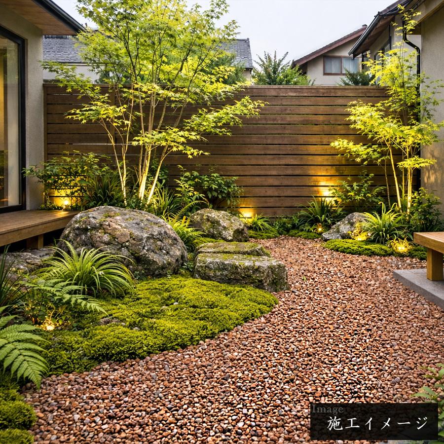 砂利 22kg 砕石 サビ砂利 ブラウン 茶色 防犯砂利 防草シートの上に 庭 