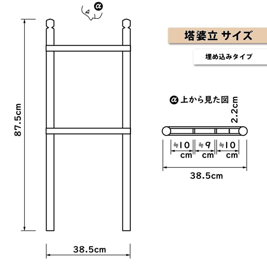 塔婆立て 卒塔婆立て ステンレス 3コマ 卒塔婆 塔婆  塔婆立 経木塔婆 仏具 小物 お墓 小物 仏具セット 国産 日本製 埋め込みタイプ｜ststone｜03