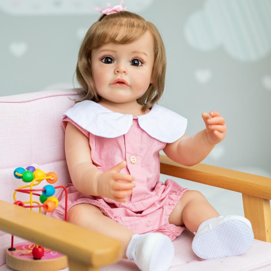 リボーンドール 人形 赤ちゃん シリコーン リアル 女の子 可愛い 衣装付き 抱き人形 ベビー ビニール プリンセス 56センチ Reborn Doll｜stsyoten-store｜04