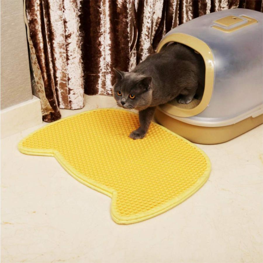 猫砂マット 猫の砂取りマット 猫 トイレ マット 猫マット 猫トイレ用品 飛び散り防止 滑り止め 清潔簡単 二重構造 防カビ 防臭 防水 1枚LCPET 猫砂マット 猫の砂｜stsyoten-store｜10