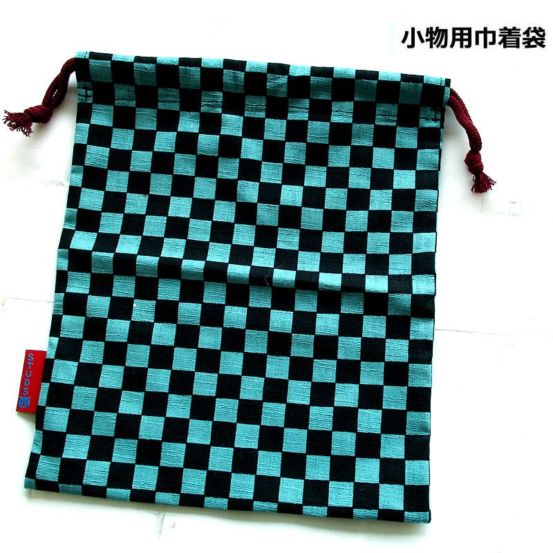 小物巾着袋 市松 ミドリ　和柄 巾着小物ＢＡＧ | 