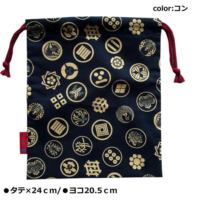 小物巾着袋 武将旗印 コン  和柄 巾着小物ＢＡＧ |  | 01