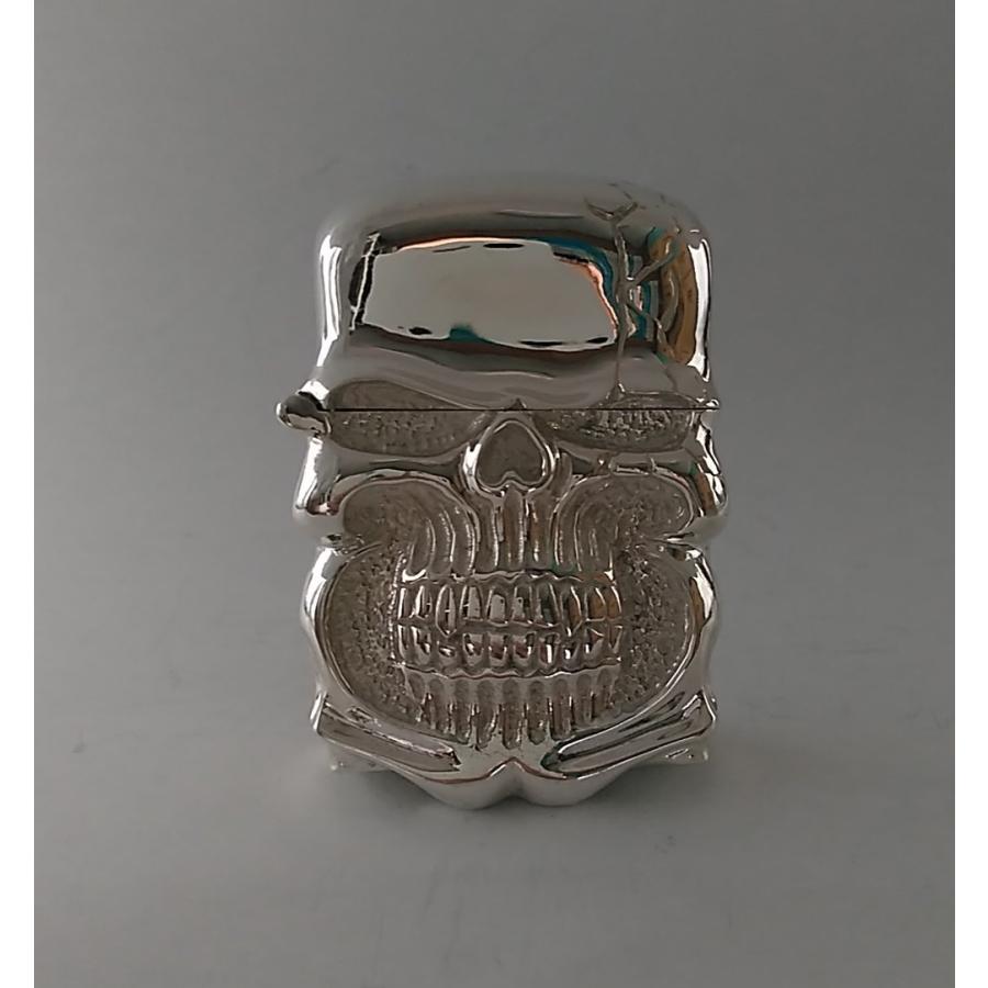 スカルデザイン シルバー925オイルライター ドクロ 骸骨 スカル 髑髏 ZIPPO ジッポ シルバー925