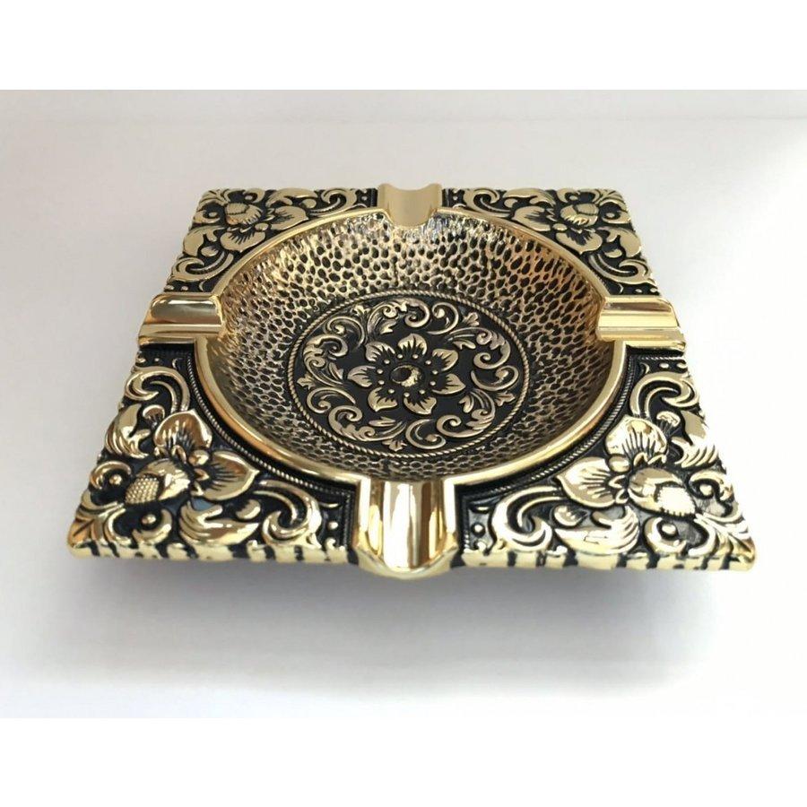 ヘビーアーマー オイルライター 灰皿セット (角皿) ゴールド 重厚仕上げ |  | 01