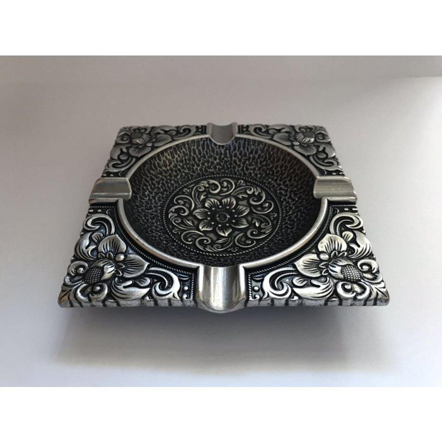 ヘビーアーマー オイルライター 灰皿セット (角皿) シルバー 重厚仕上げ |  | 01