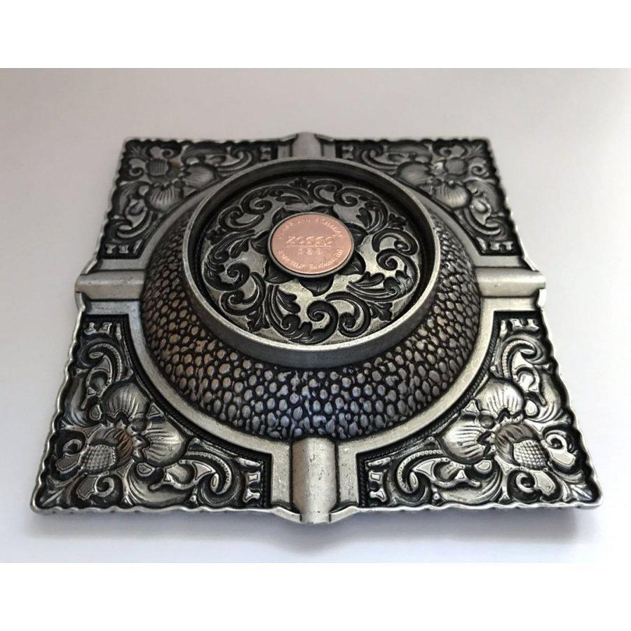 ヘビーアーマー オイルライター 灰皿セット (角皿) シルバー 重厚仕上げ |  | 04