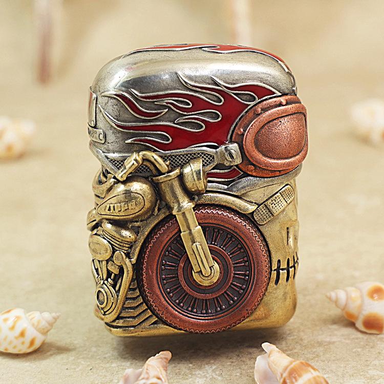 ヘビーアーマー スカルライダー ファイアーパターン オイルライター | ZIPPO