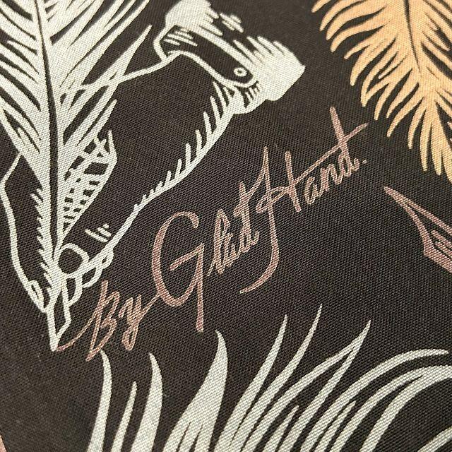 極美 24SS GLADHAND ピーコック羽ペン総柄 長袖シャツ オレンジ L BY GLADHAND GLADHAND（バイ グラッドハンド） ピーコッククイル