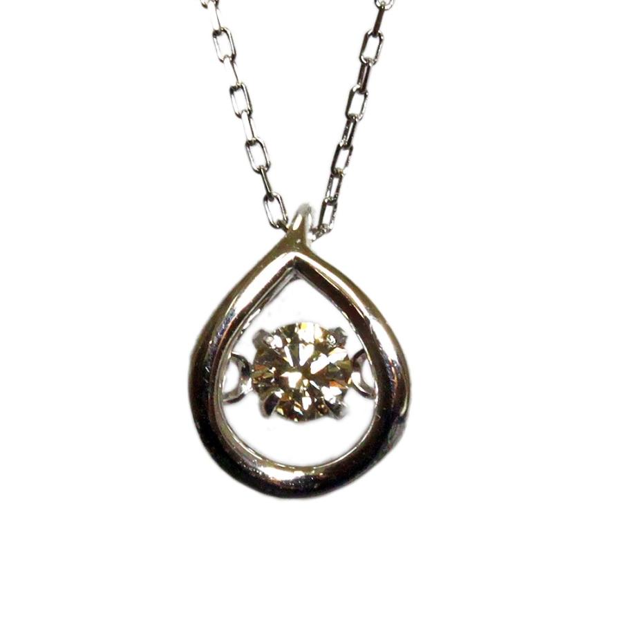 ネックレス ダンシングストーン ダイヤモンド ネックレス つゆ ツユ ドロップ 0.08ct 10金 K10 重ねづけ 送料無料
