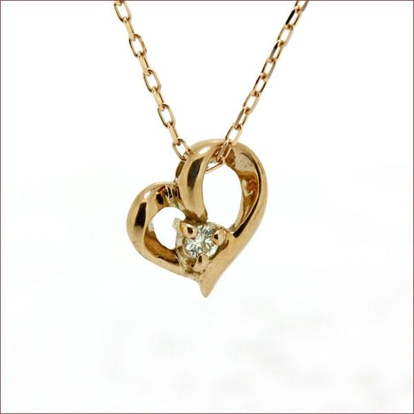 ネックレス レディース ハート ネックレス ダイヤモンド ネックレス ダイヤ ネックレス 18金 18K ゴールド スキンジュエリー