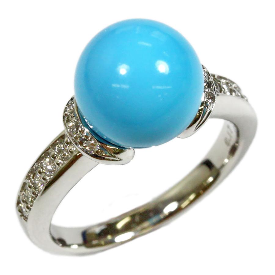 プラチナ リング Pt ターコイズ トルコ石 アリゾナトルコ 指輪 12月