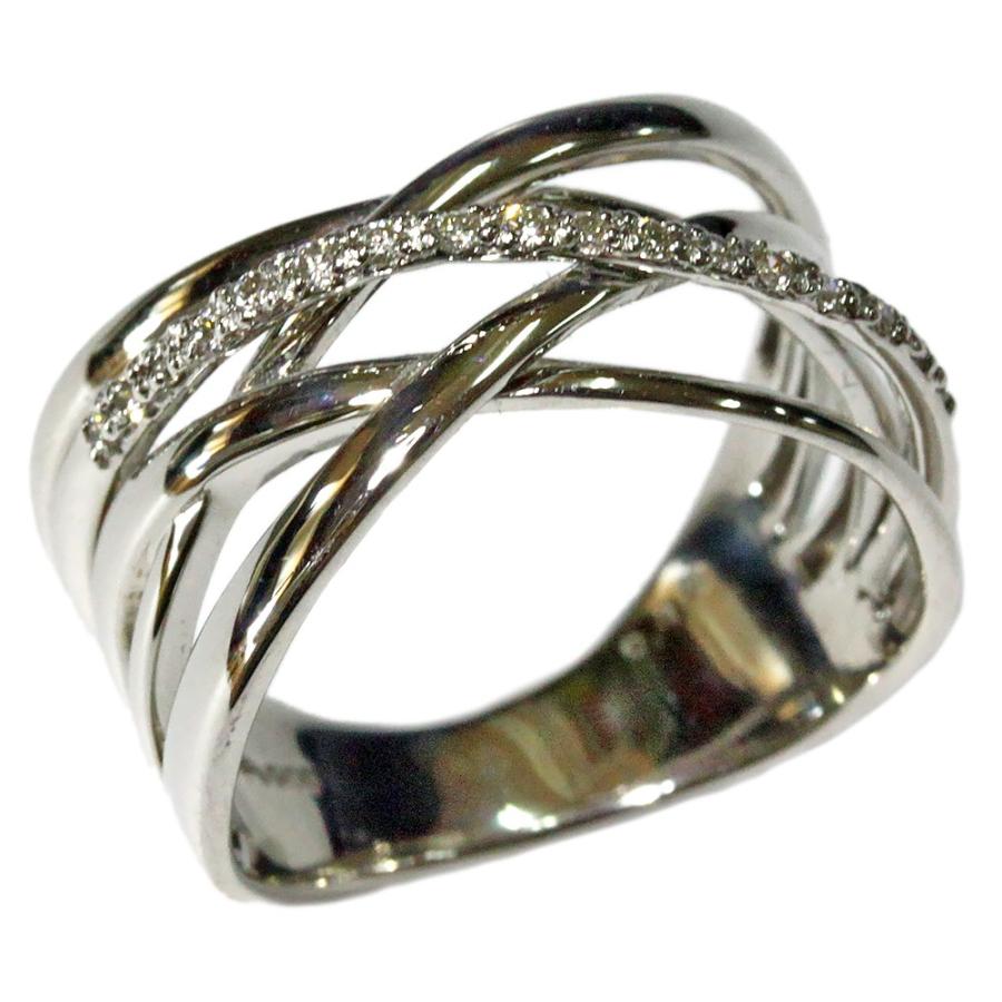 ダイヤモンド リング 18金 K18 ピンク Pg イエロー Yg ホワイト Wg 指輪 アンティーク デザイン リング 幅広 クロスライン 指輪 ファッションリング 4月誕生石 R K18 Bonheur Yahooショッピング店 通販 Yahoo ショッピング