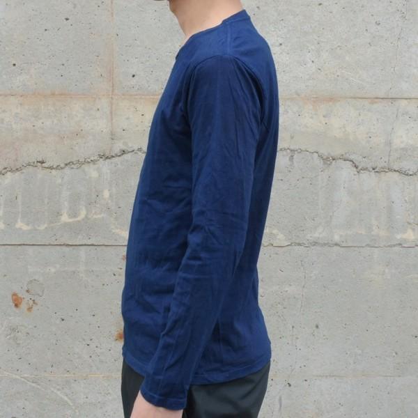 メンズ 藍染め ロンT ロングスリーブ Tシャツ 長袖 : 工房壱