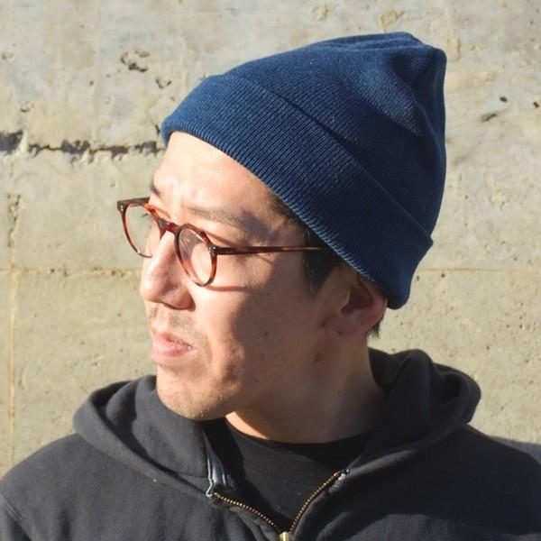 藍染め ニットキャップ メンズ レディース インディゴ 紺色 帽子