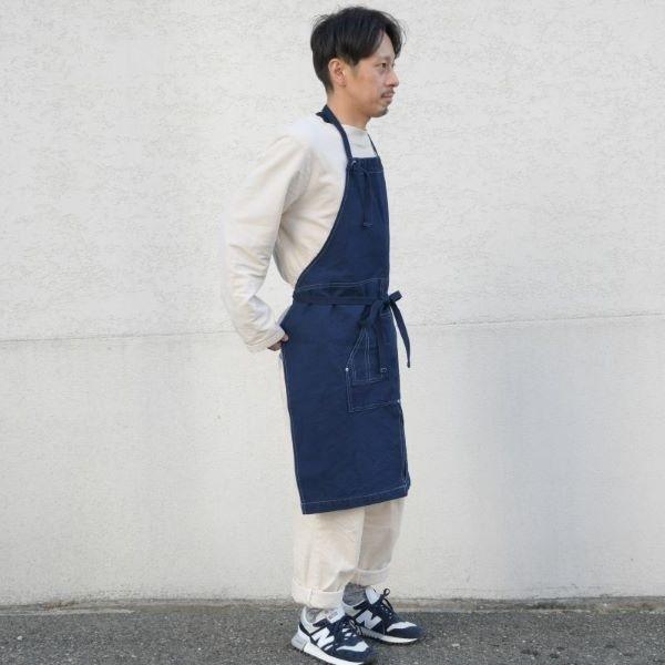 正藍染ヘンプコットン　あいとわエプロン Apron Story 藍染バッククロスエプロン レディース 日本製