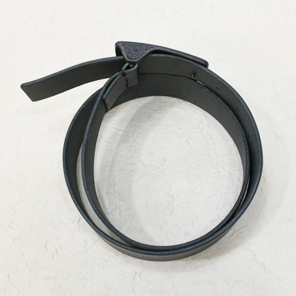 トップバックル 40mm幅 マットブラック 艶消し黒 レザー ベルト ヌメ