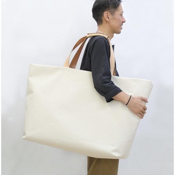4号帆布 トートバッグ LLサイズ 横長 canvas キャンバス 極厚 ヌメ革