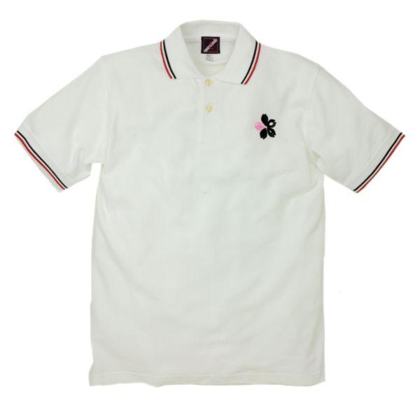 ポロシャツ 半袖 和柄 刺繍 壱桜 ラインポロシャツ メンズ