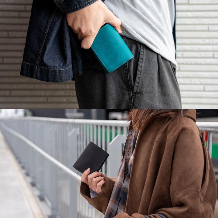 イタリアンレザー マルゴー トラッカーウォレット 本革 二つ折り財布