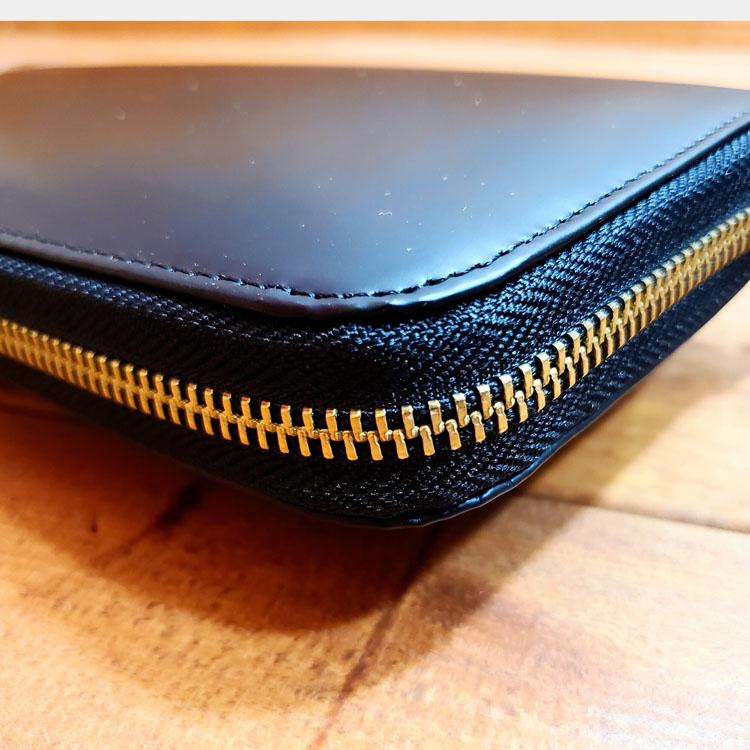 馬革 コードバン 長財布 ラウンドファスナー ロングウォレット YKK社製