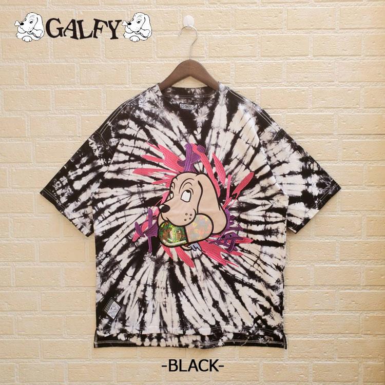 GALFY（ガルフィー） タイダイ染め オーバーサイズ 半袖 Tシャツ 犬 