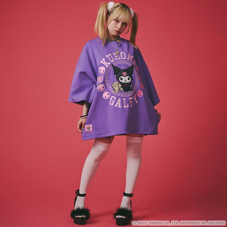 GALFY（ガルフィー） クロミ × ビッグサイズ ポンチ素材 半袖Tシャツ