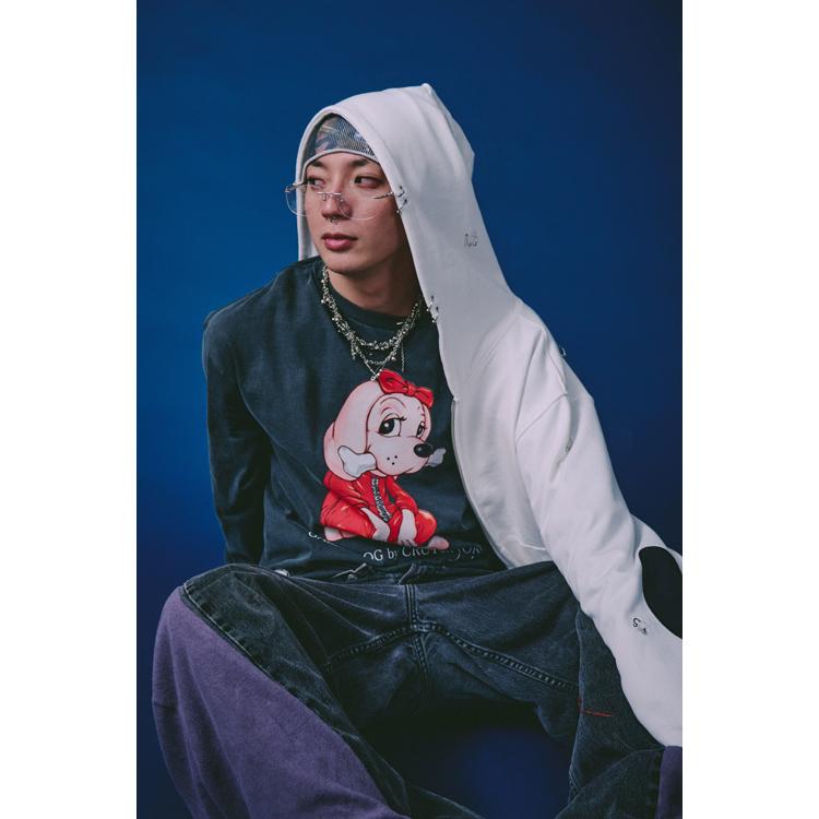 GALFY（ガルフィー） バチバチピアス 裏毛 スウェット ジップパーカー