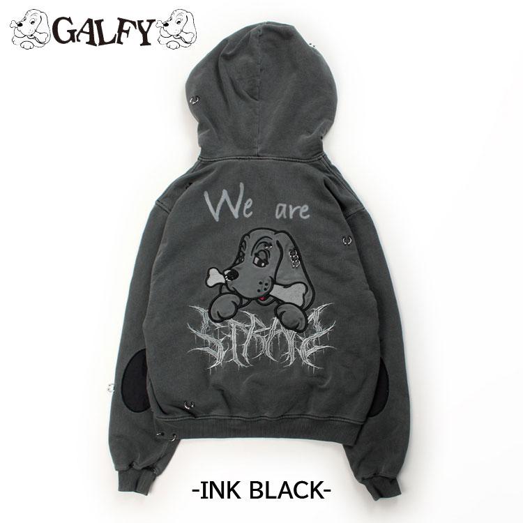 GALFY（ガルフィー） バチバチピアス 裏毛 スウェット ジップパーカー